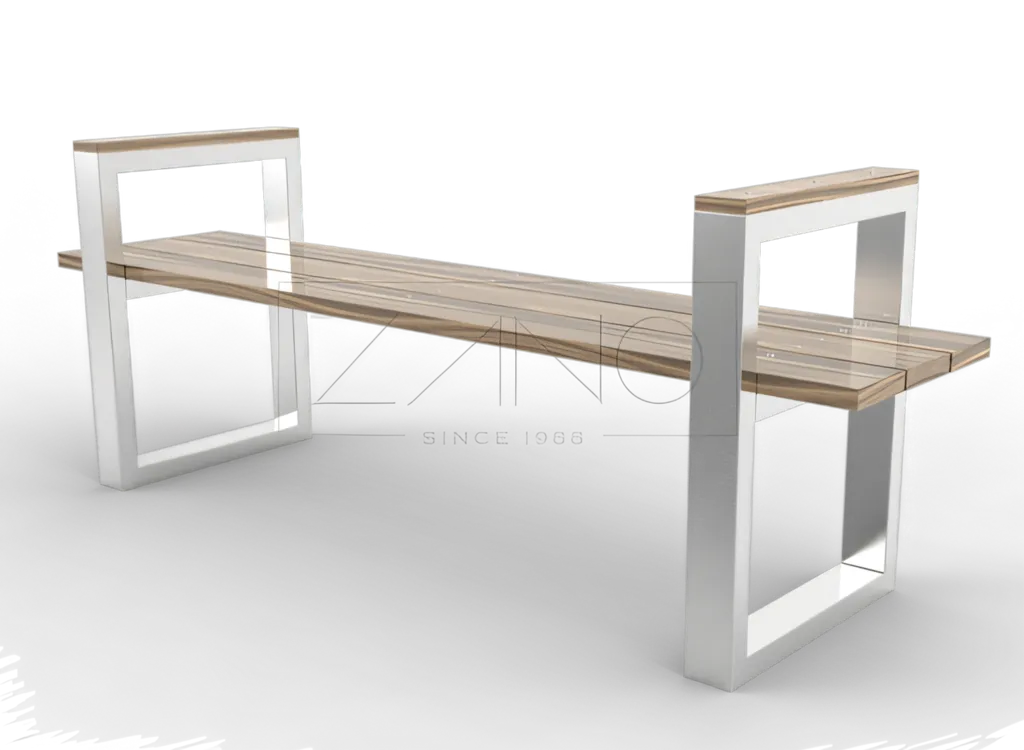 moderna bänkar i stål