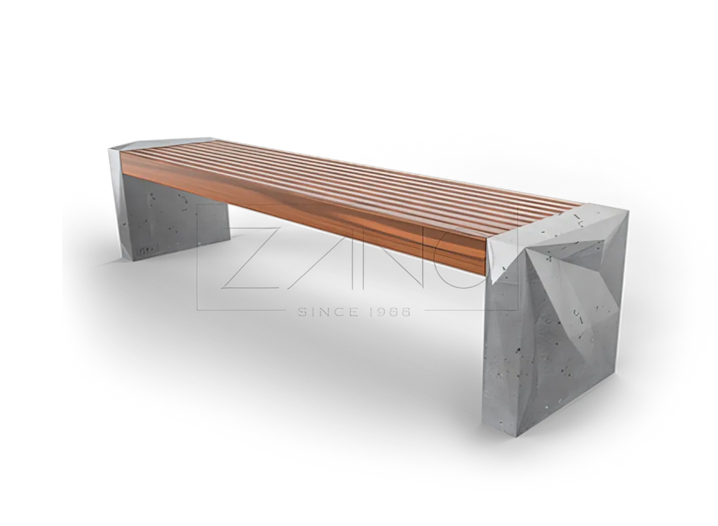 Stadsparkbänk i betong | Modern bänkdesign
