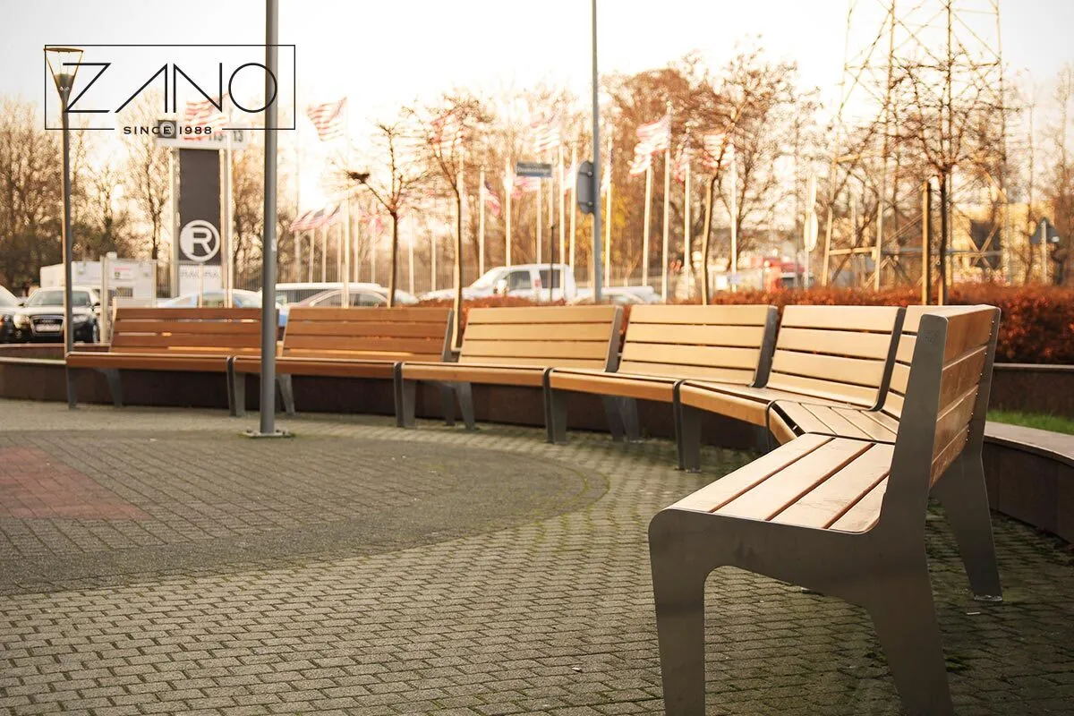 Stadsbänk i rostfritt stål | Poznań