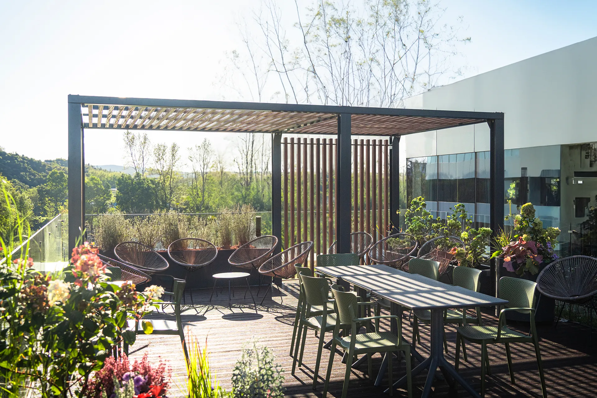 pergola på en terrass i Kraków