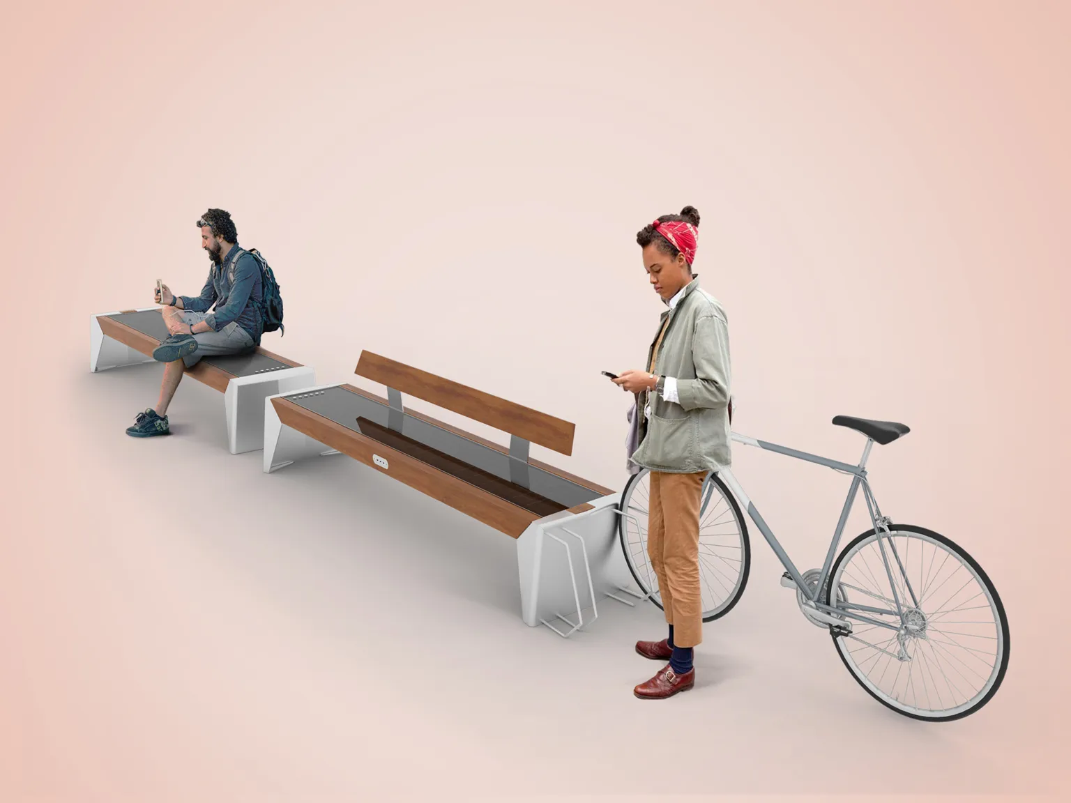 photon bänk med cykelställ