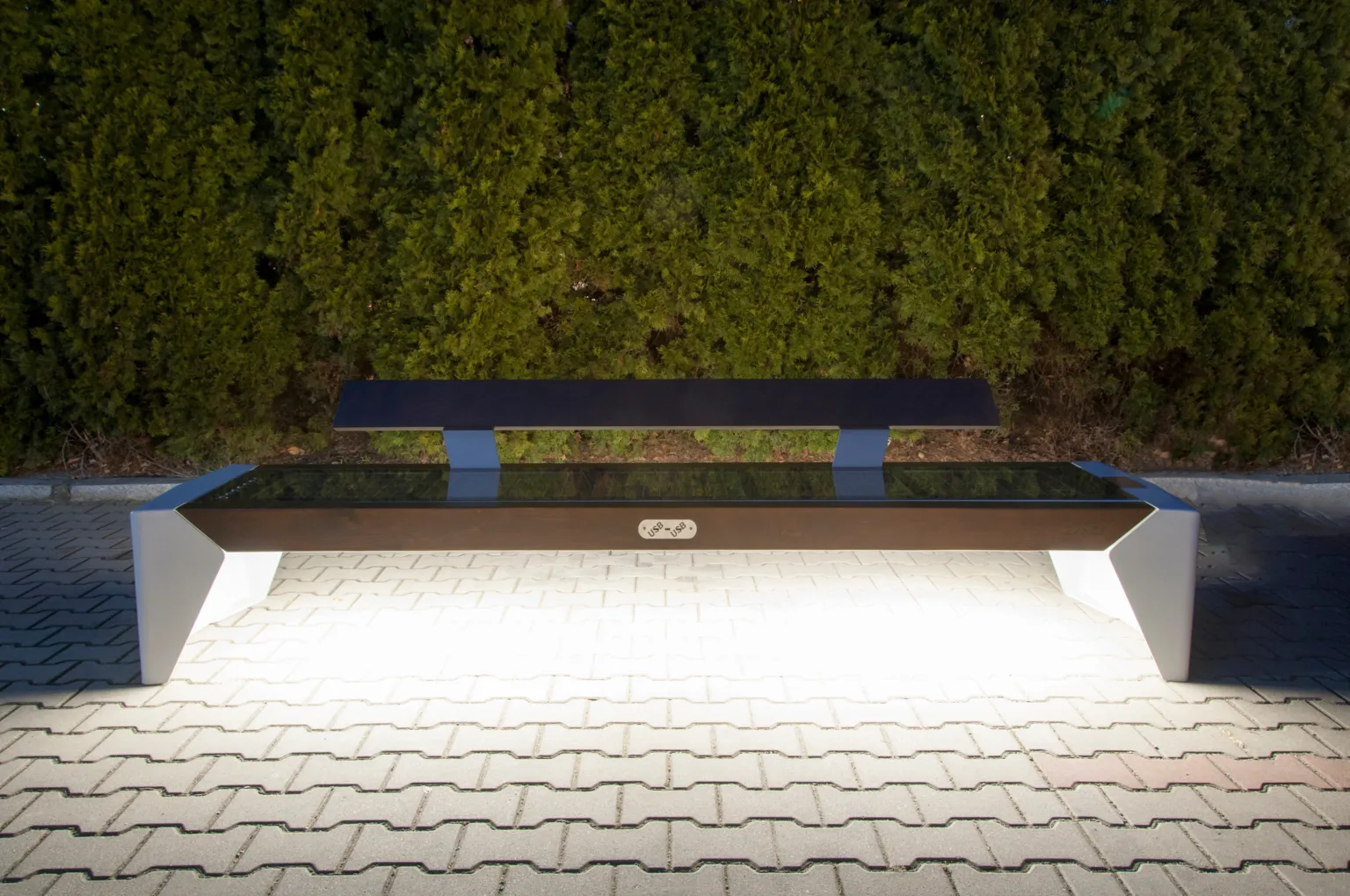 Photon-bänk med LED-belysning
