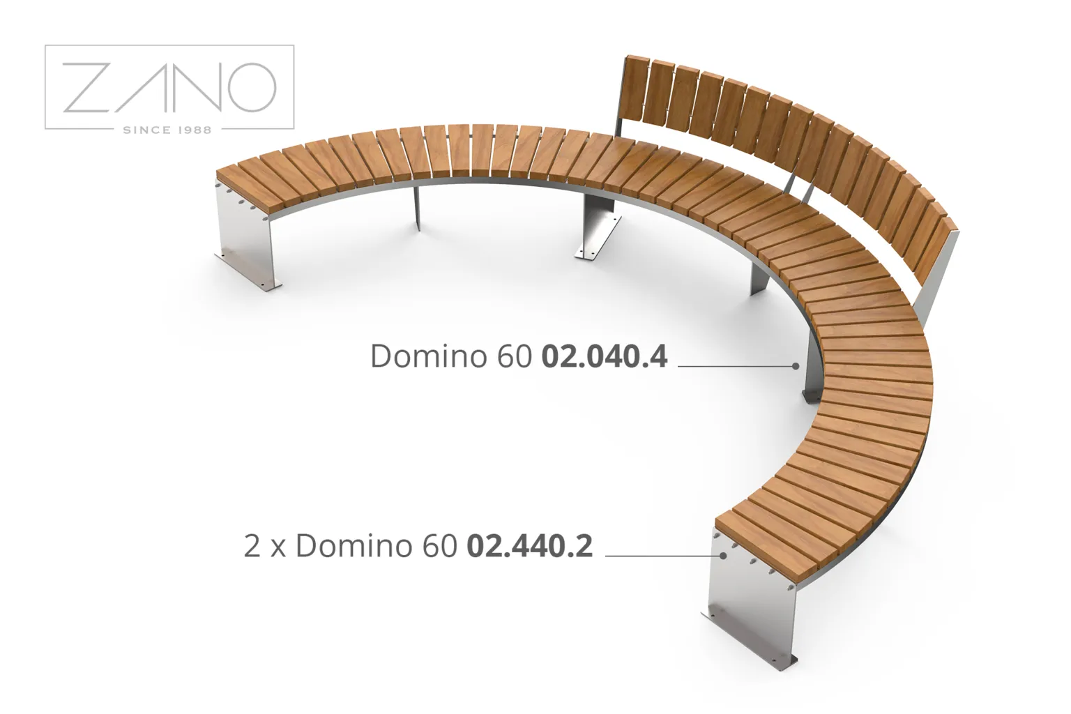 Domino 60°-bänkar | ZANO Gatumöbler