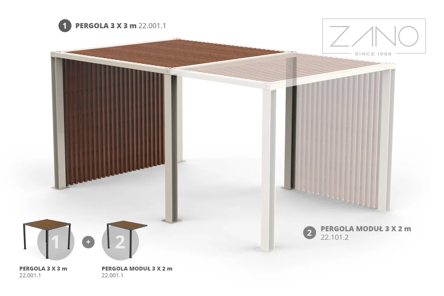 Pergola 3 x 3 m | ZANO Stadsmöbler