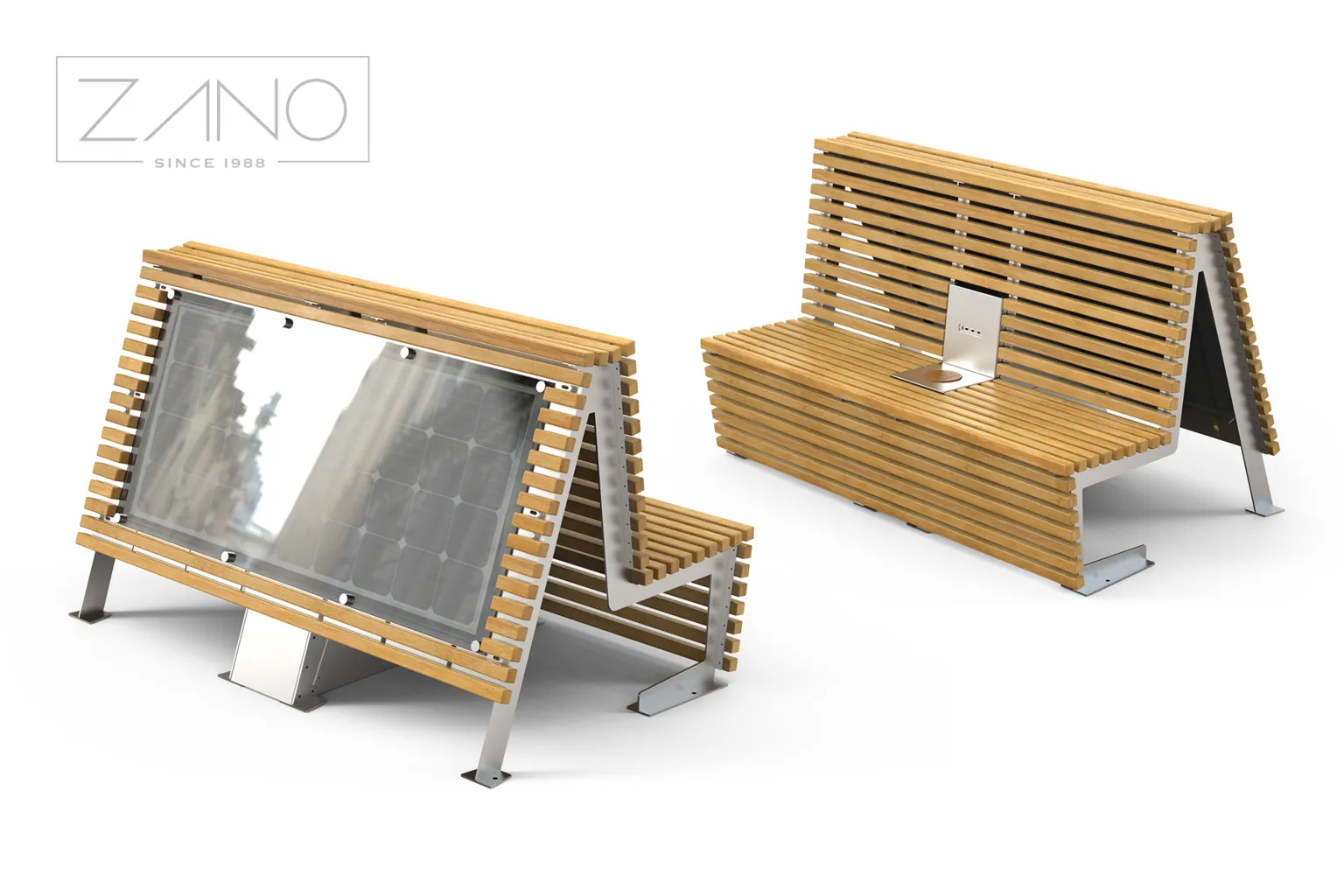 Solbelyst bänk Flash | ZANO Smart City
