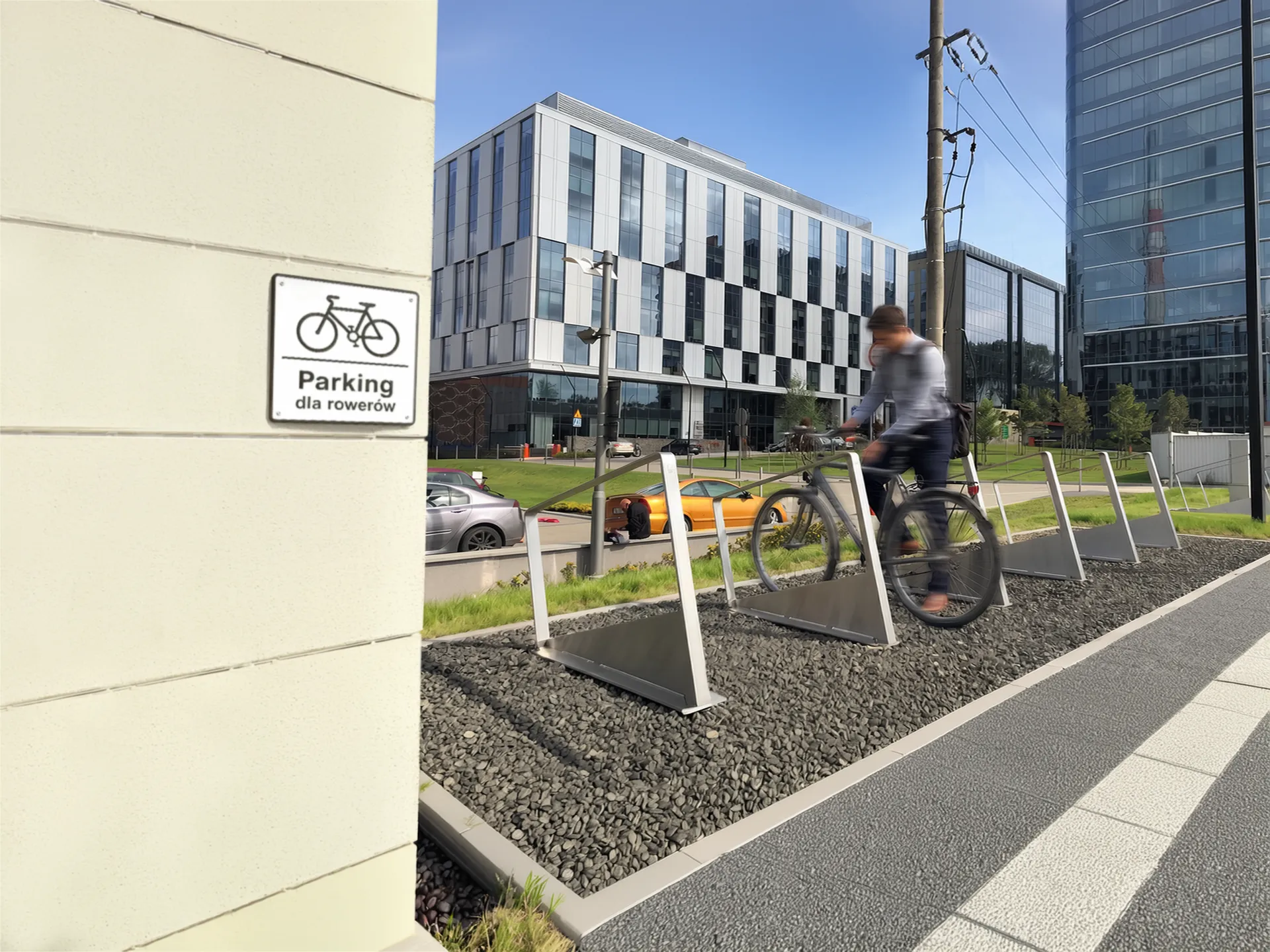 cykelparkering, cykelställ i stål
