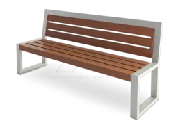 En modern stads- och parkbänk med ryggstöd