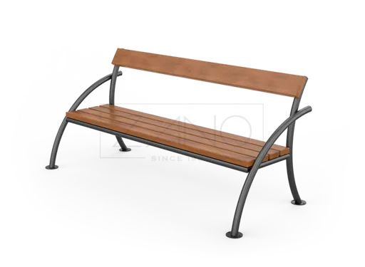 Flex-stadsbänk med ryggstöd