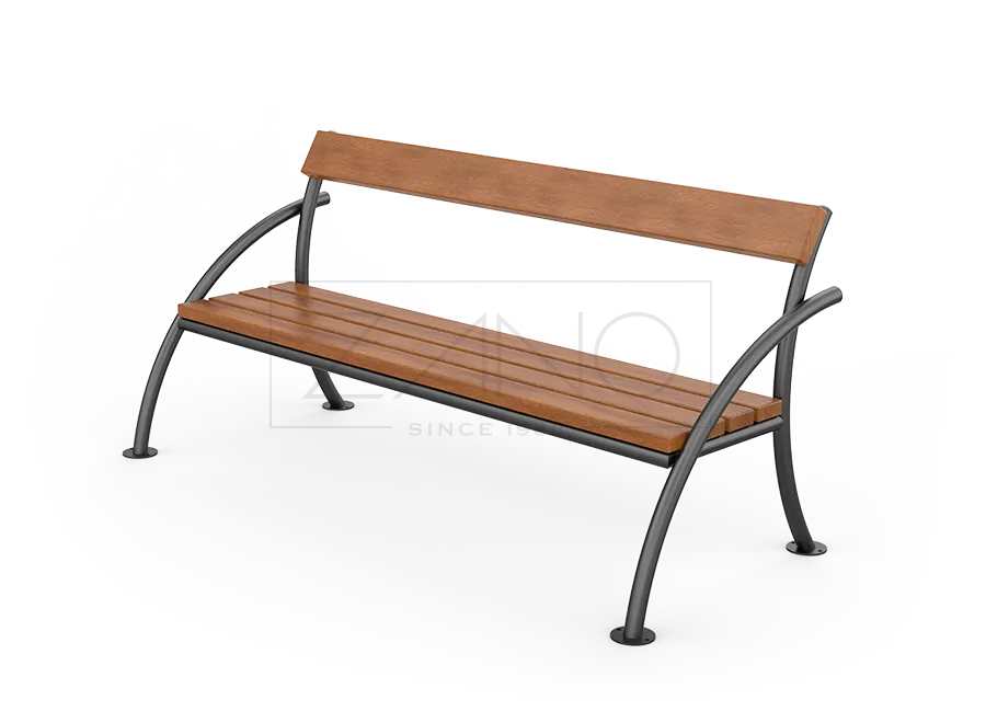 Flex-stadsbänk med ryggstöd